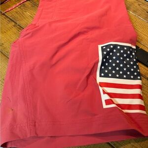 Columbia Men's Swim Shorts - Red with American Flag